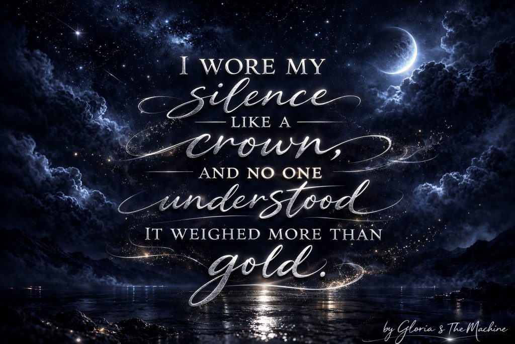 Silver dream quote on a dark cosmic night sky background by Gloria & The Machine.